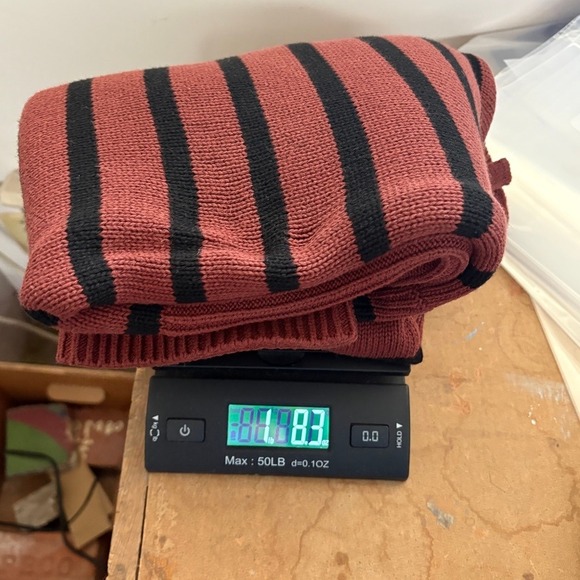 Gap 24/7 Split-Hem Stripe Turtleneck Sweater Women's M Burgandy‎ Black Chunky - Picture 9 of 9